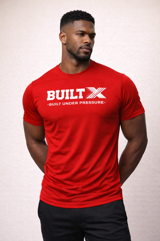 BUILTX Built Under Pressure Performance Red T-Shirt