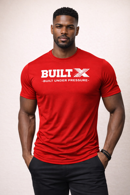 BUILTX Built Under Pressure Performance Red T-Shirt