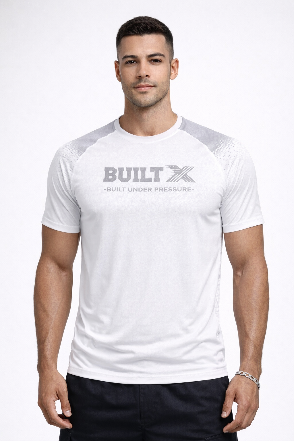 BUILTX Built Under Pressure Performance White T-Shirt